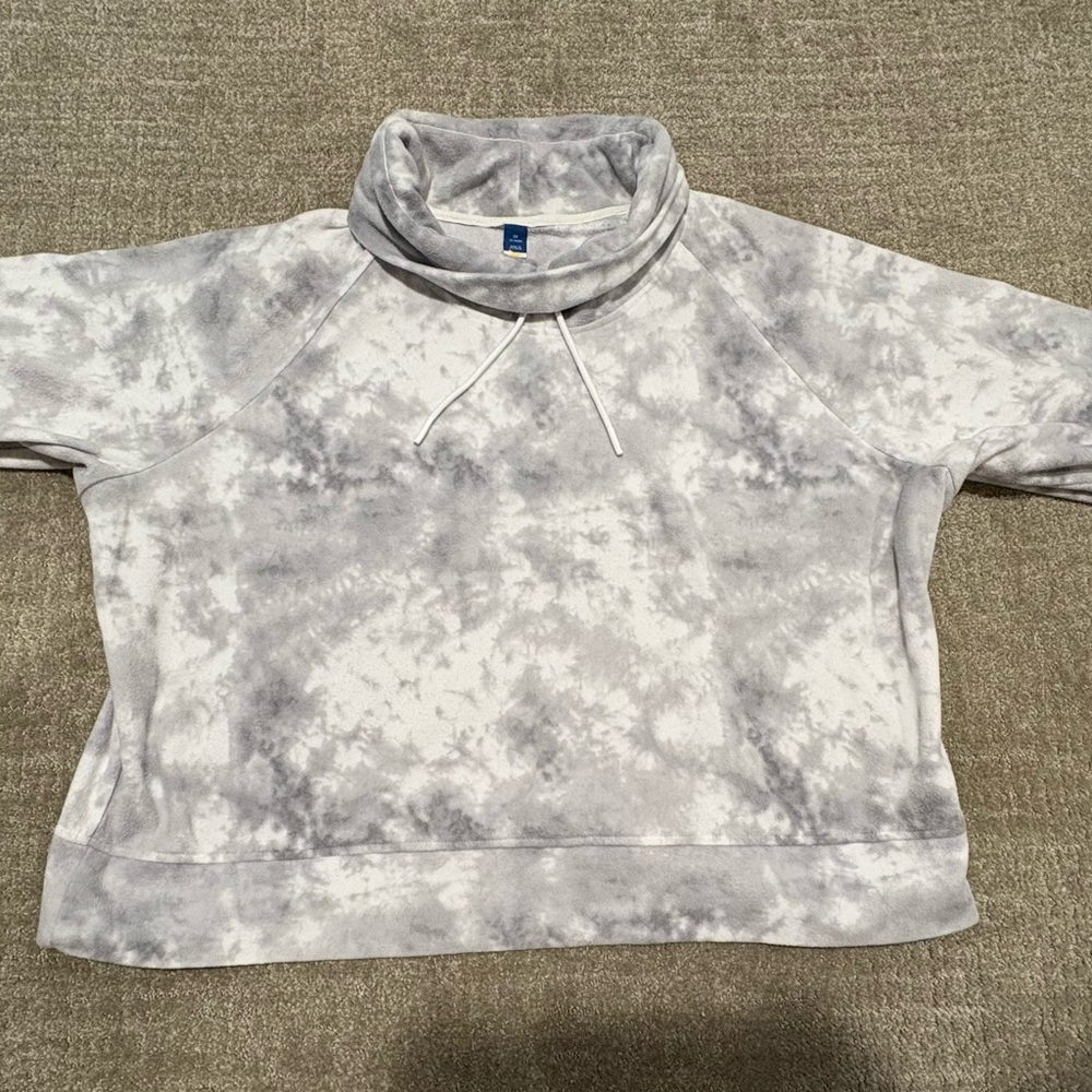 Gray Tie-Dye Pullover Sweatshirt